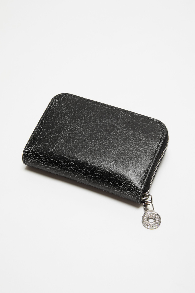 Leather zip wallet - Black 4