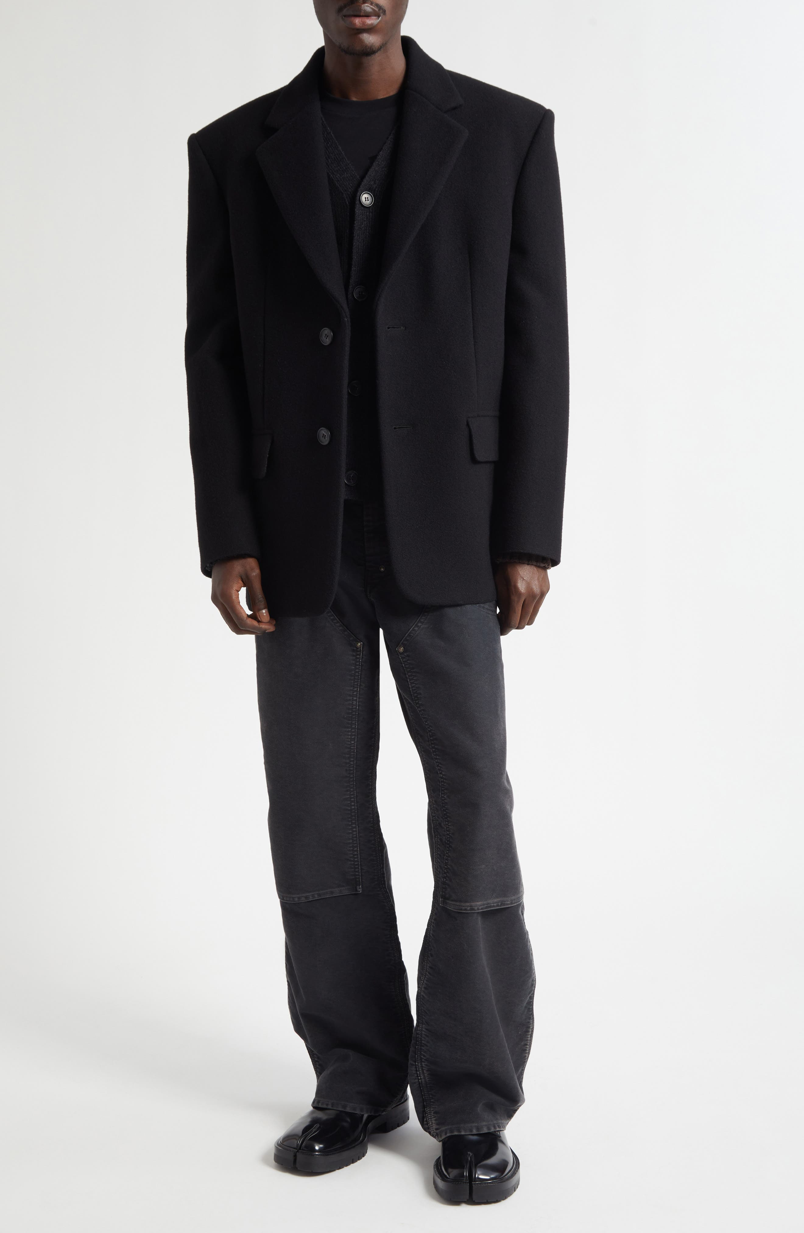 Maison Margiela Straight Leg Carpenter Jeans in Marbr Black at Nordstrom - 2