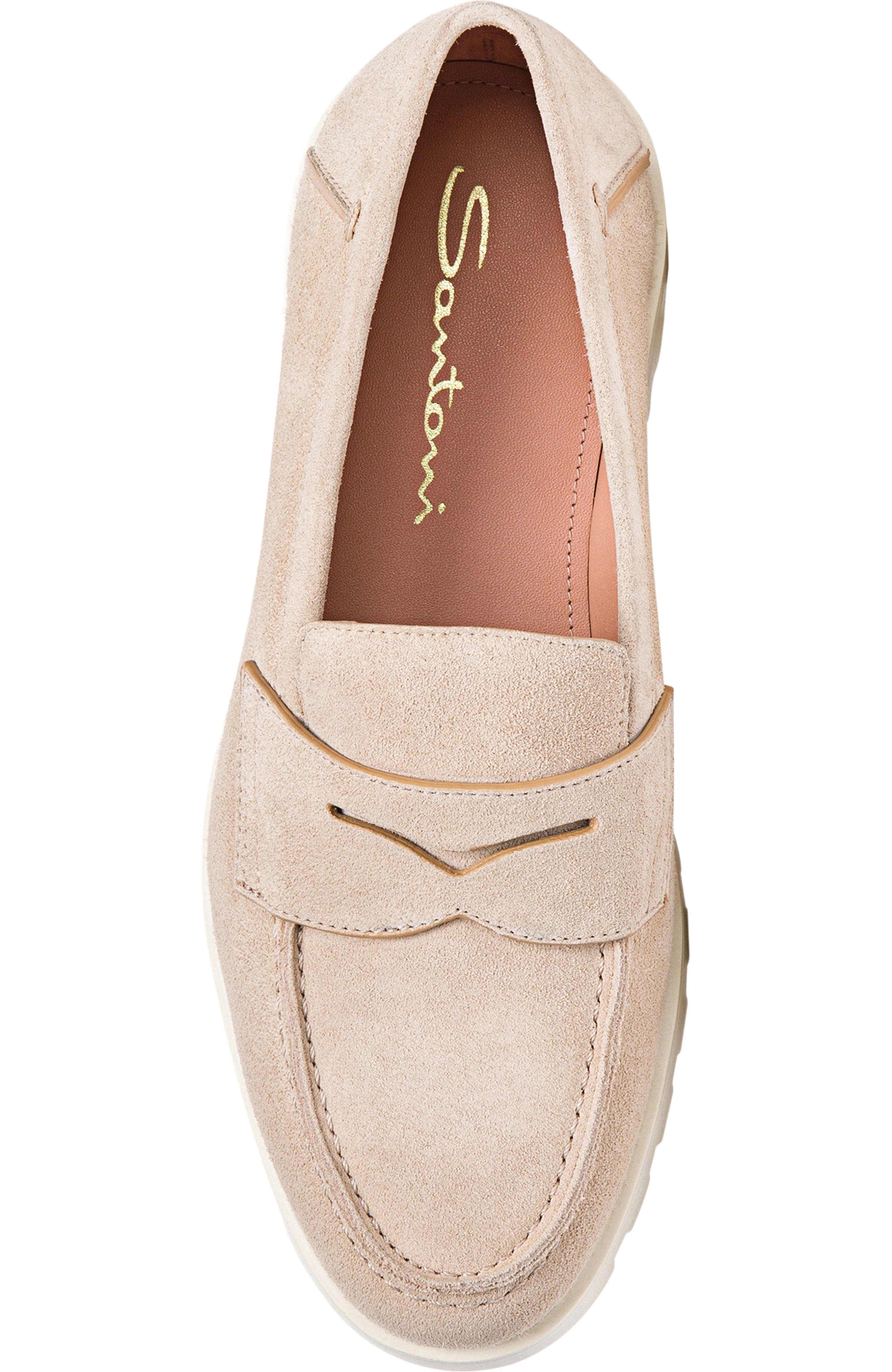 Santoni Women's suede loafer in Natural at Nordstrom - 4