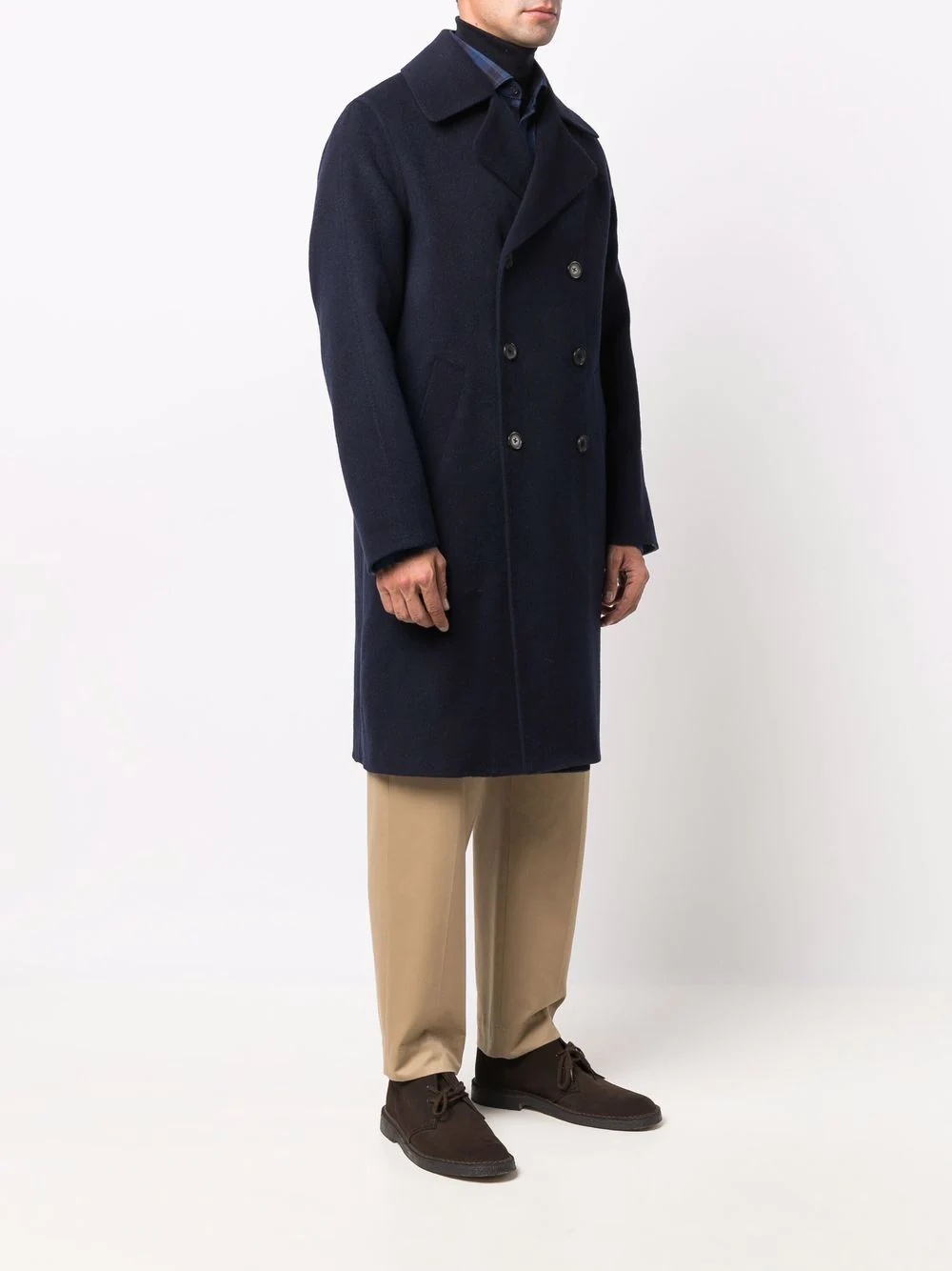 double-breasted wool coat - 3