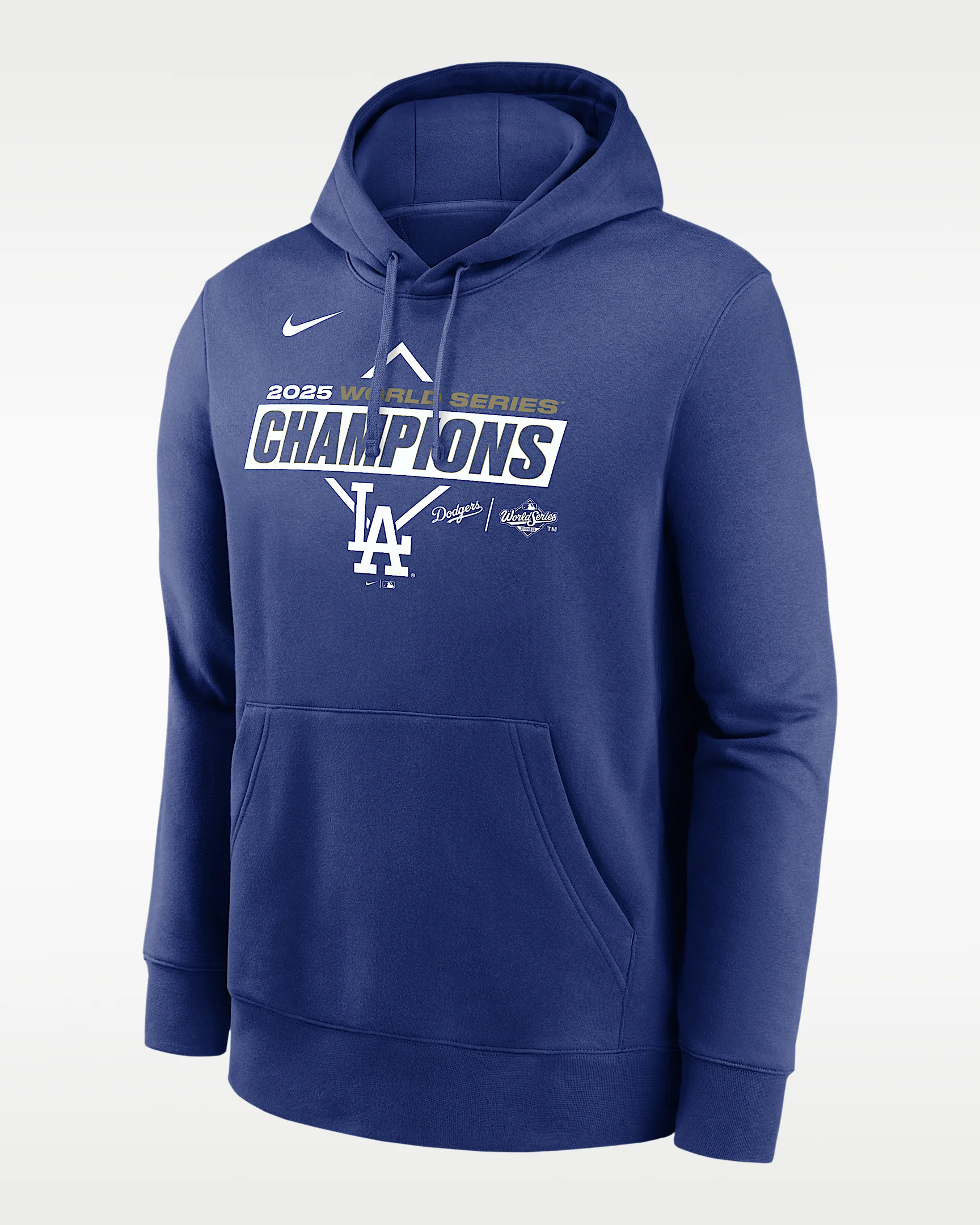 Los Angeles Dodgers 2025 World Series Champions Logo Home Plate Men's Nike MLB Pullover Hoodie - 1