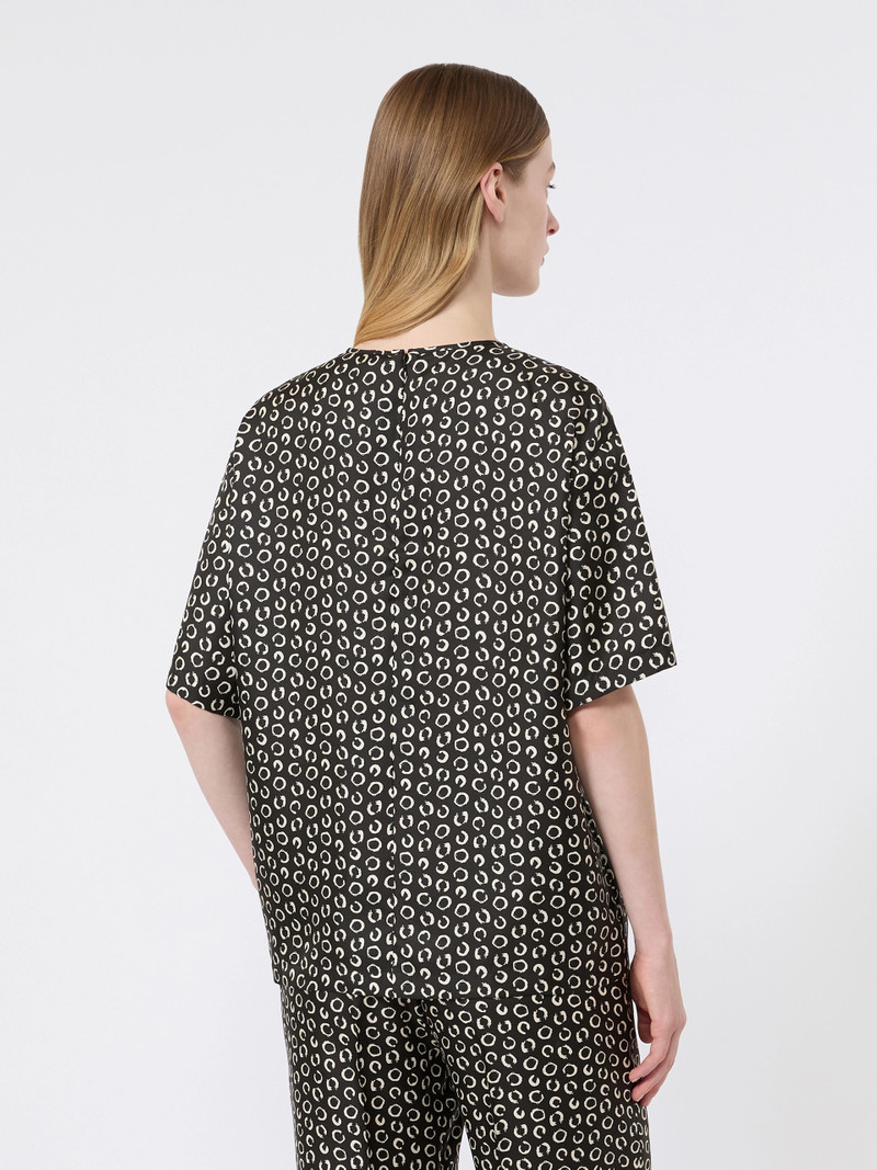 MAMBO Printed silk blouse - BLACK WHITE 4