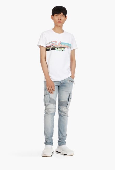 Tapered blue cotton jeans - 2
