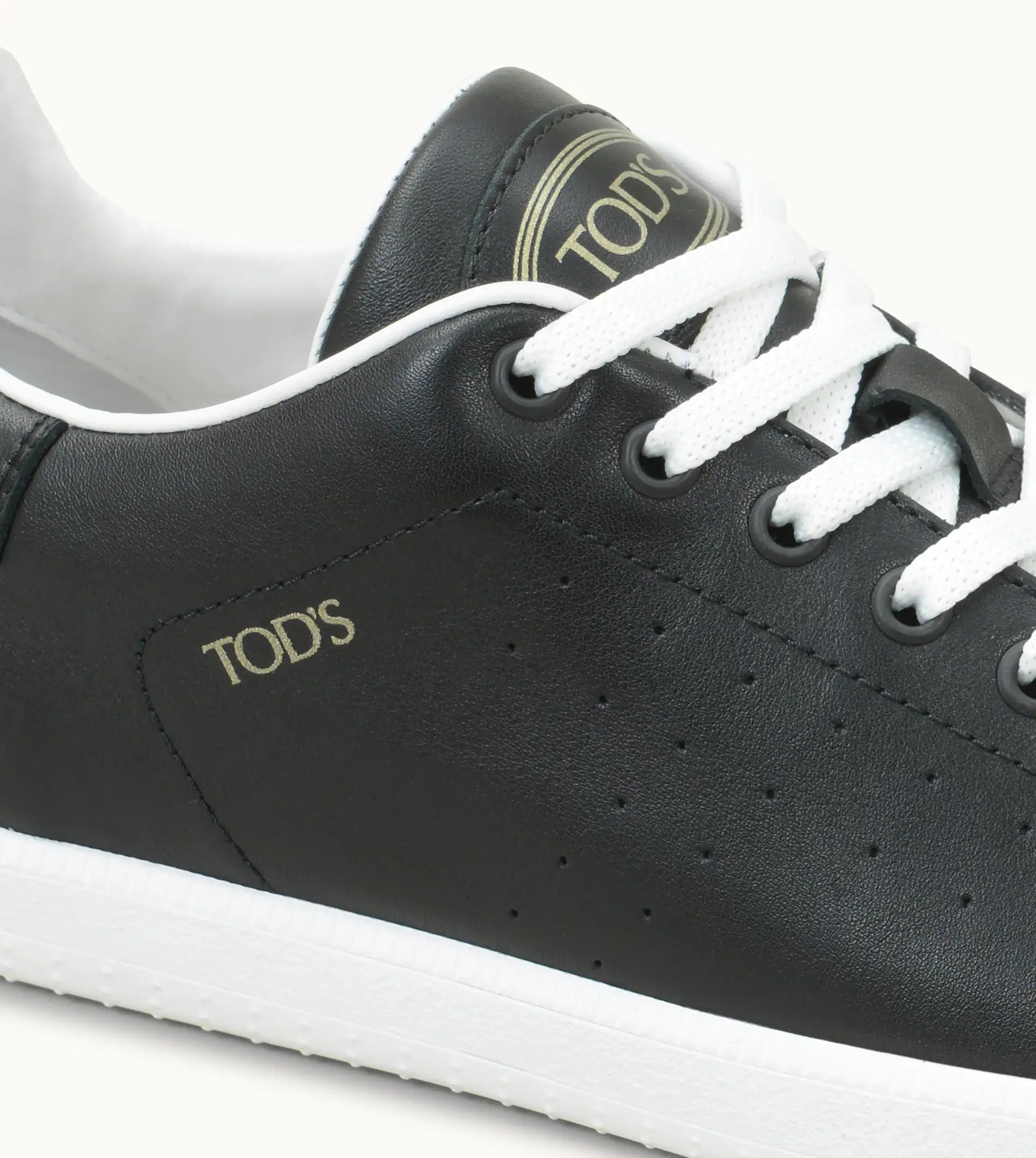 TOD'S TABS SNEAKERS IN LEATHER - BLACK - 6