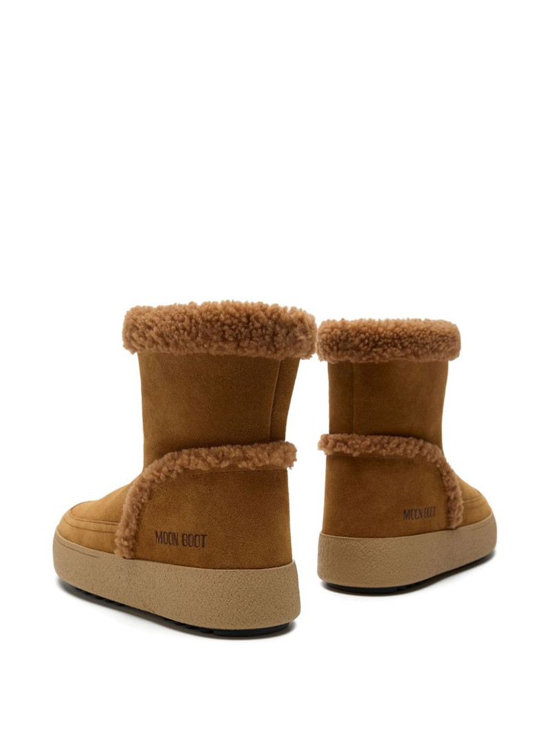 MOON BOOT shearling-trimmed suede boots outlook