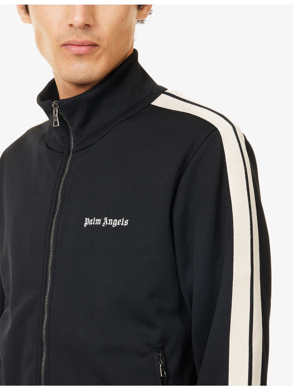 Striped High-Neck Regular-Fit Woven Jacket - 5