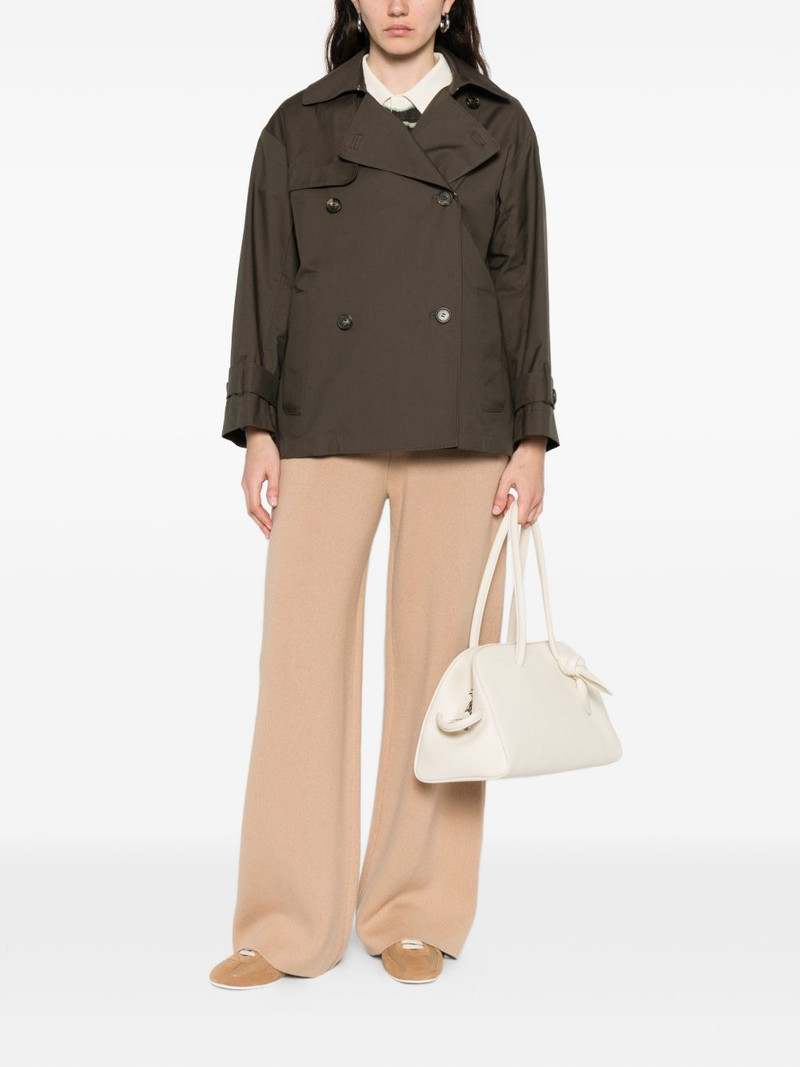 Max Mara logo-patch double-breasted coat outlook