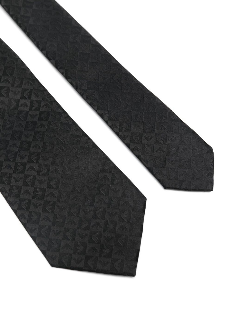EMPORIO ARMANI logo-jacquard tie outlook