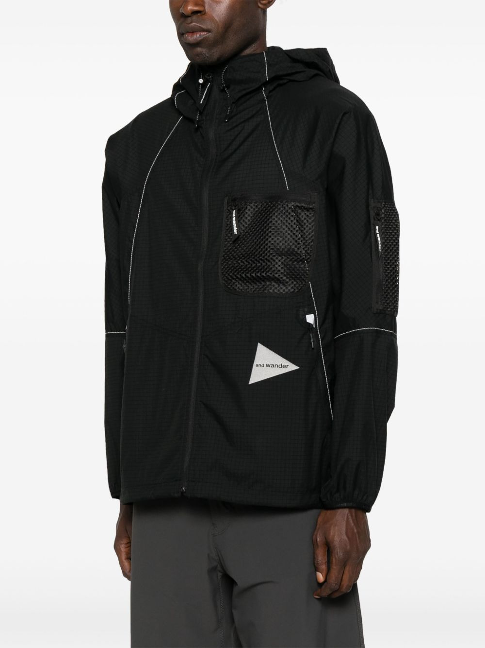 mesh-pocket hooded jacket - 3