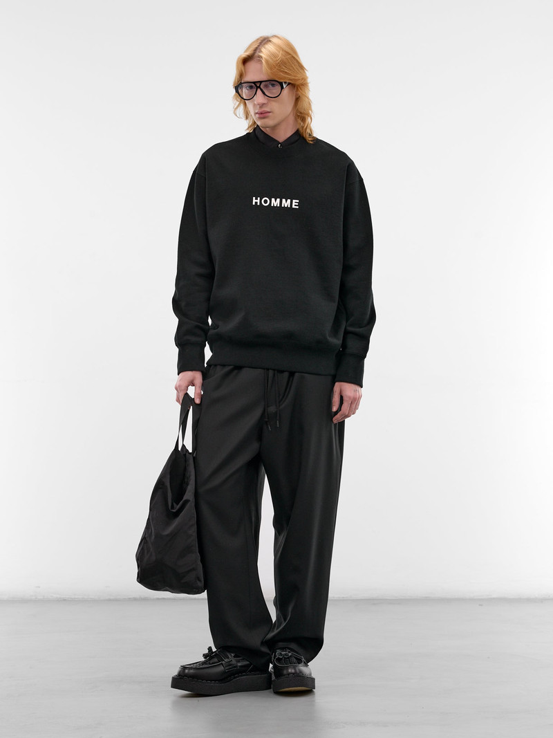 Comme des Garçons Homme Black Cotton Logo Crewneck Sweatshirt outlook