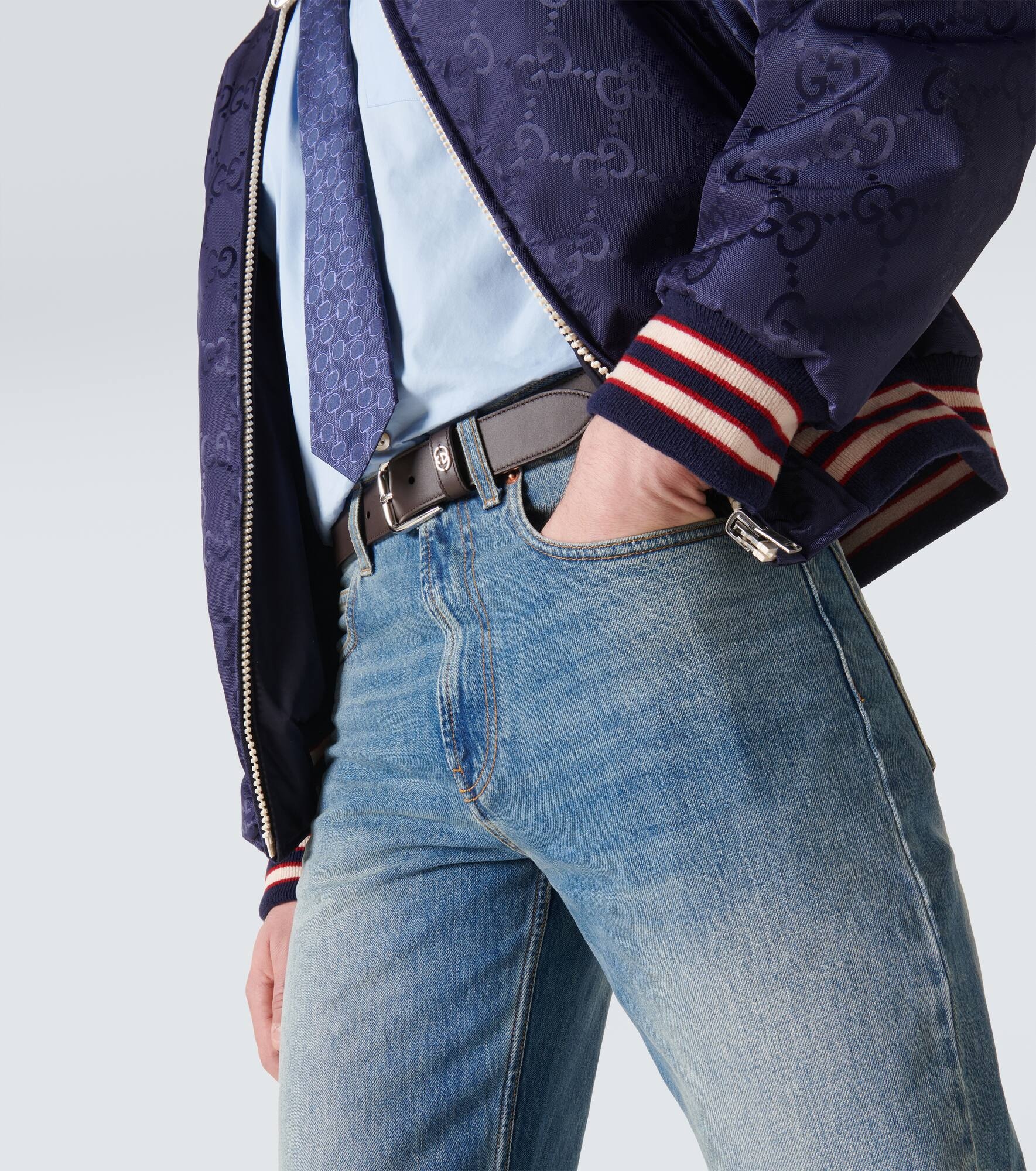 Interlocking G leather belt - 3