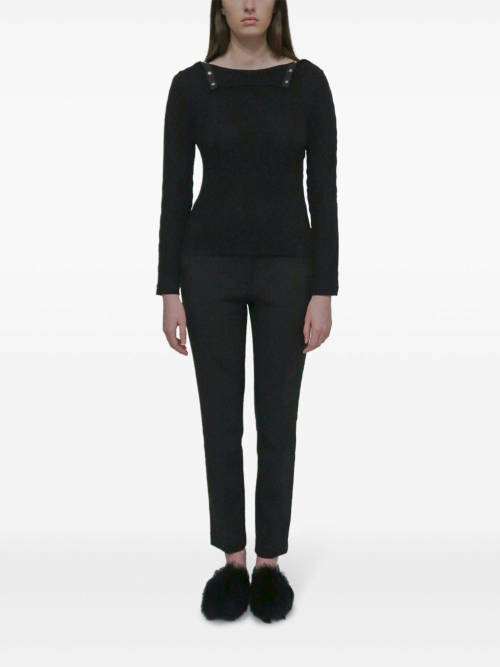 snap turtleneck top - 2
