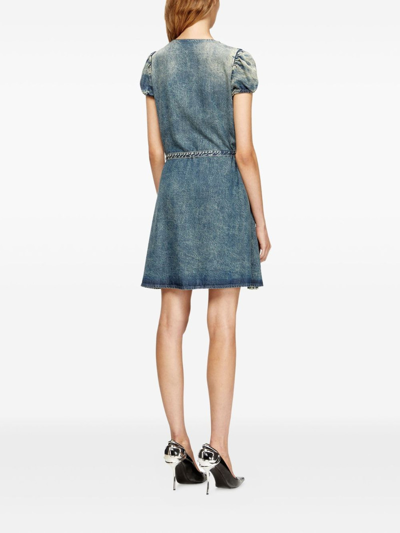 puff-sleeves buttoned-front mini day dress 4