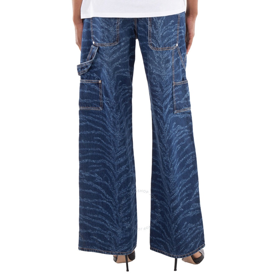 Stella McCartney Tiger-Print Wide-Leg Cotton Jeans - 4