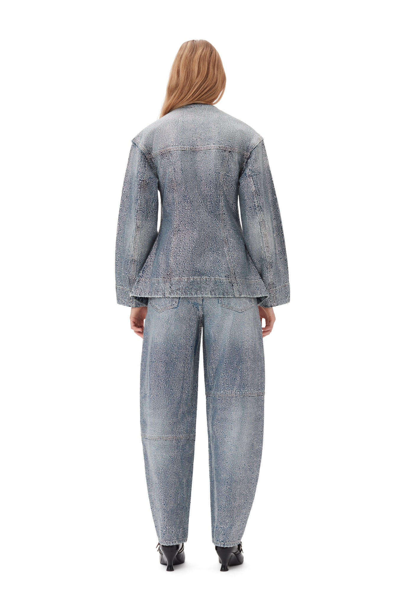 SPARKLE DENIM FITTED BLAZER - 6