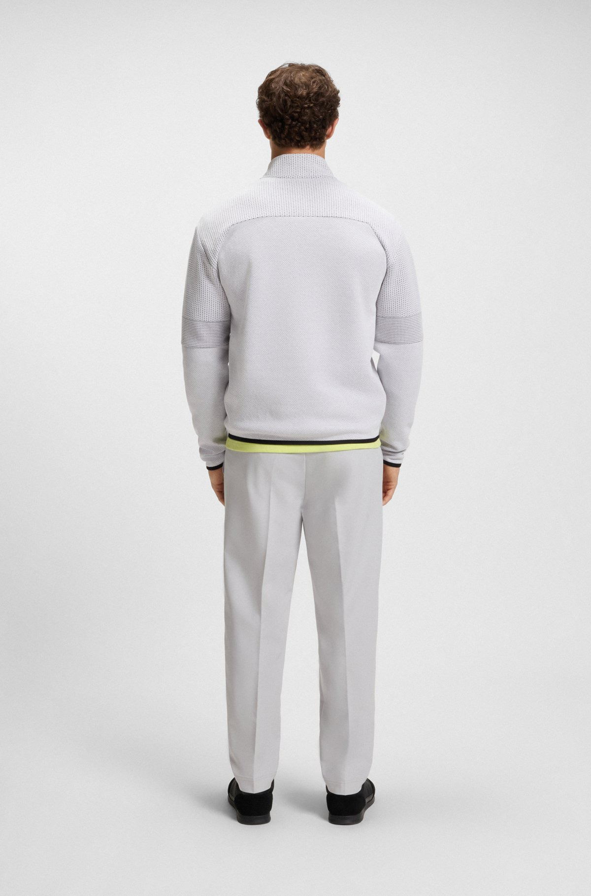 RELAXED-FIT ZIP-NECK SWEATSHIRT WITH QUILTED JACQUARD - 5