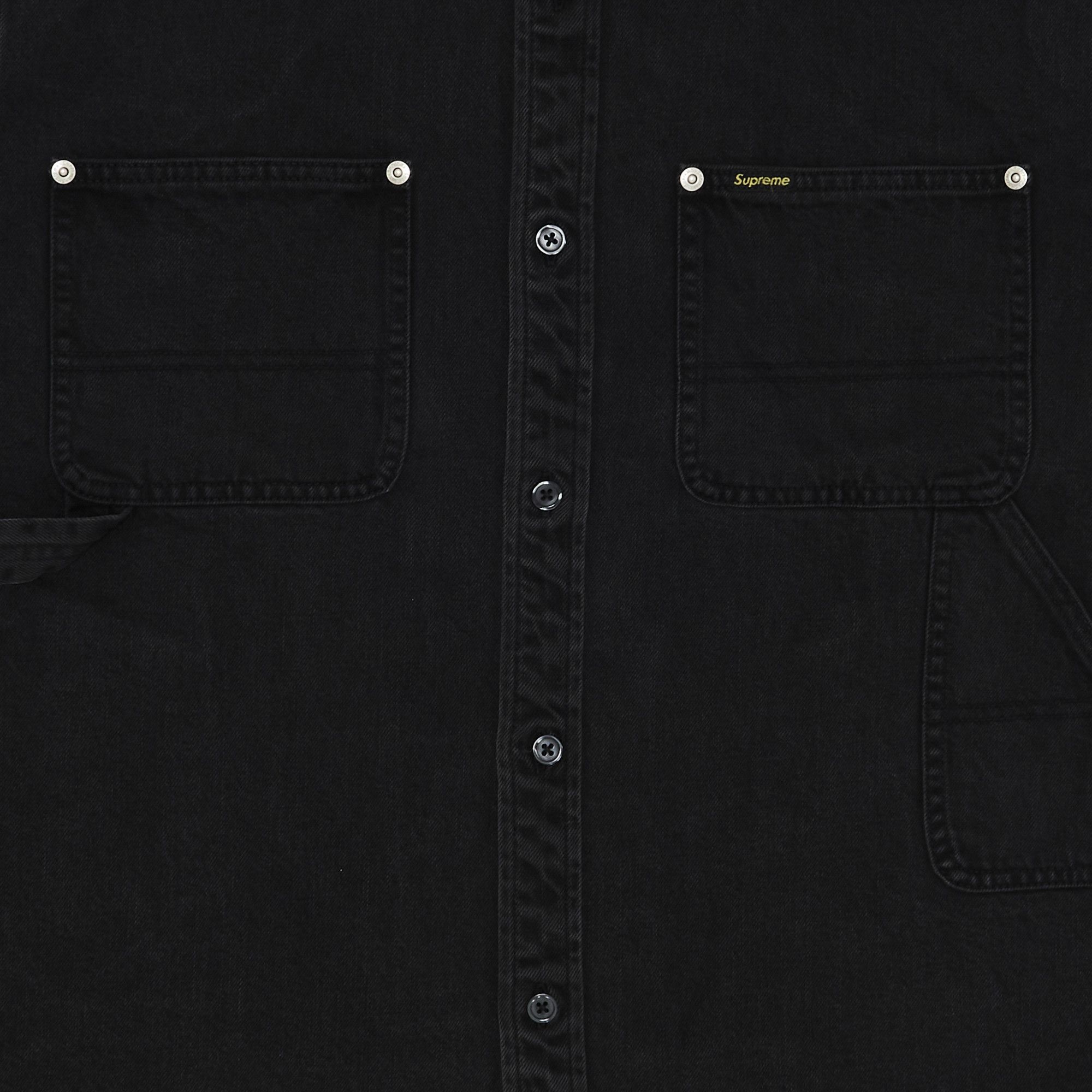 Supreme Loose Fit Short-Sleeve Denim Painter Shirt 'Black' - 2