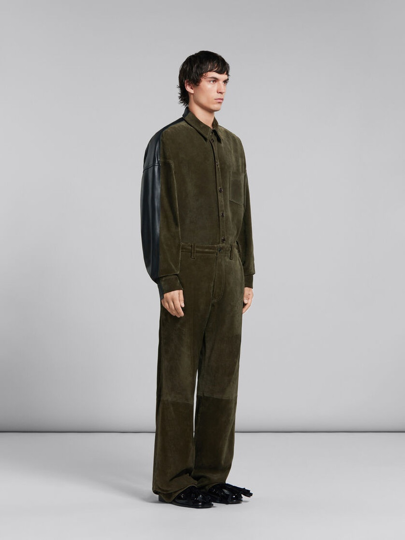 GREEN SUEDE SHIRT WITH LEATHER BACK 6