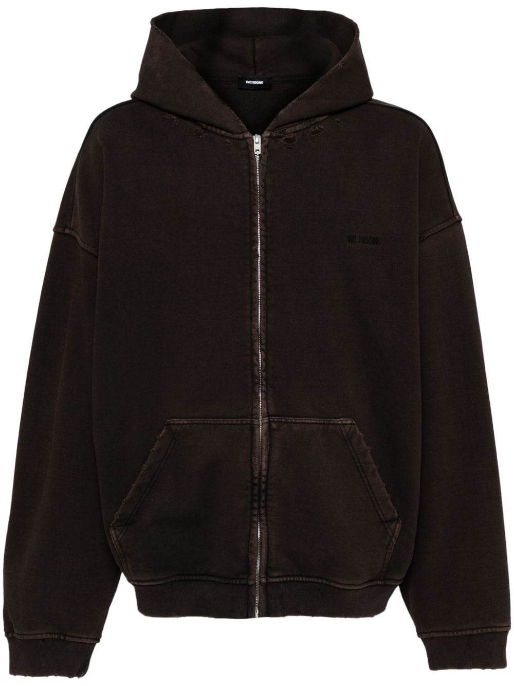 embroidered logo graphic-print hooded jacket - 1