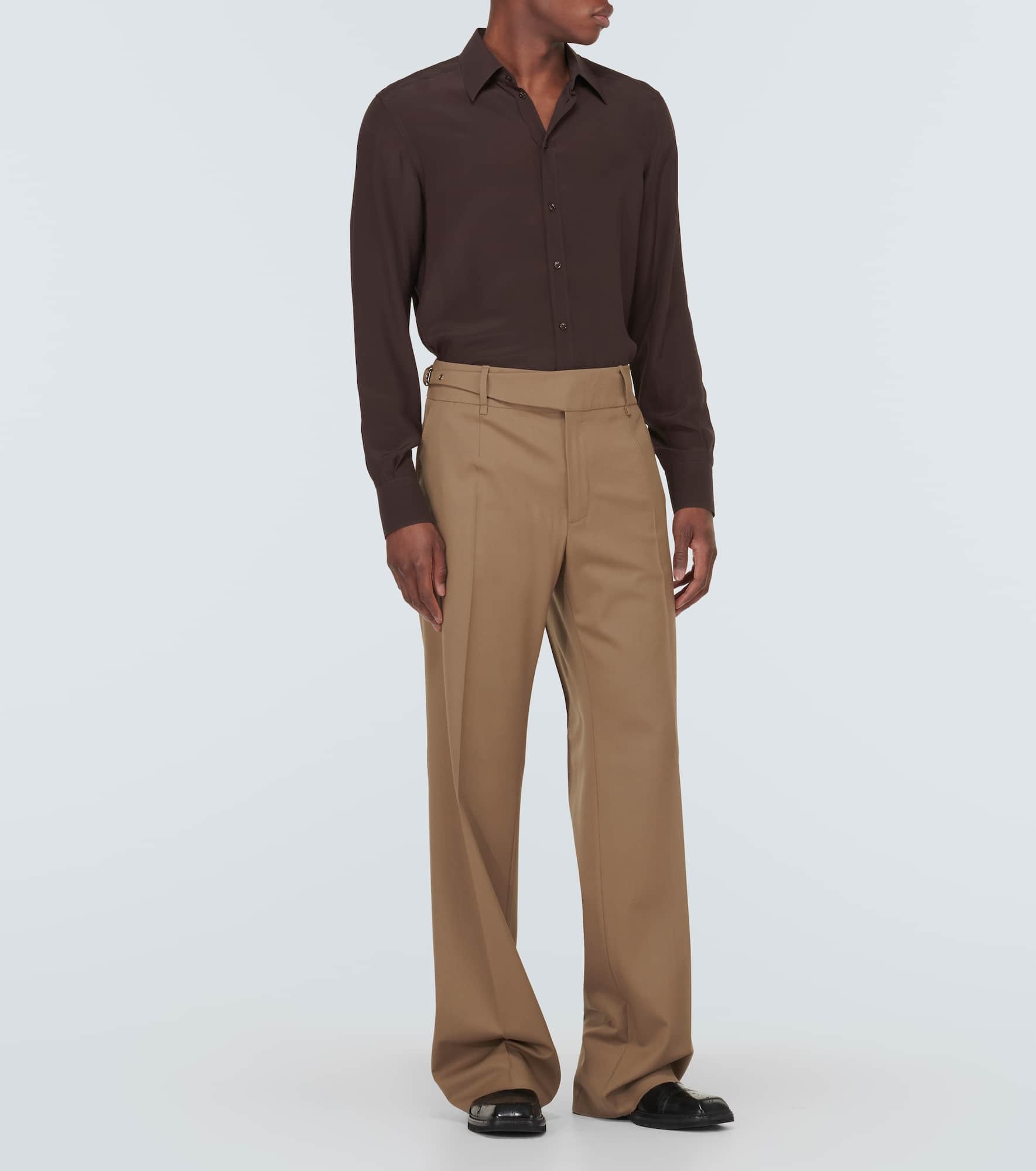 Wool-blend twill suit pants - 2