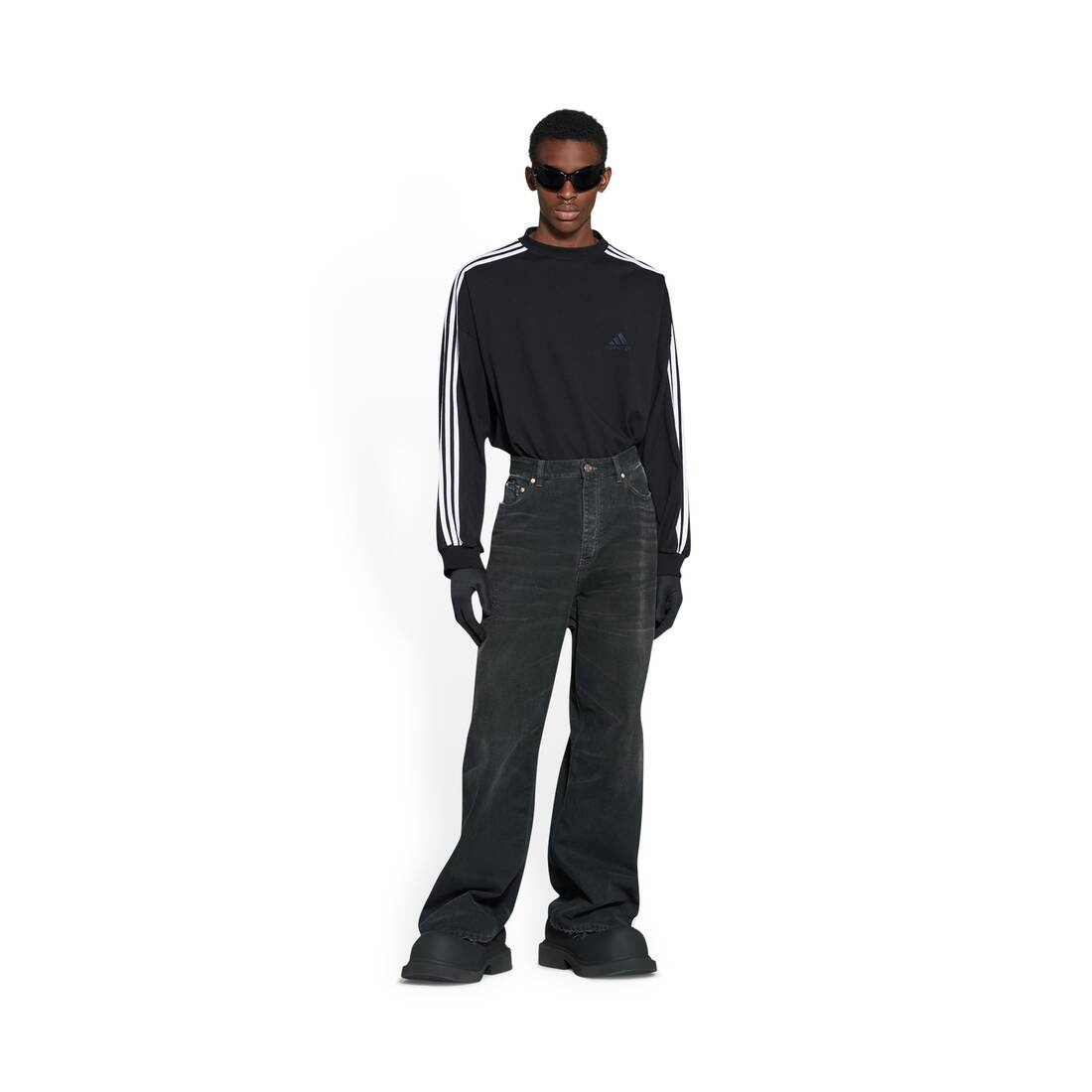 Balenciaga / Adidas Large Baggy Pants in Black - 2