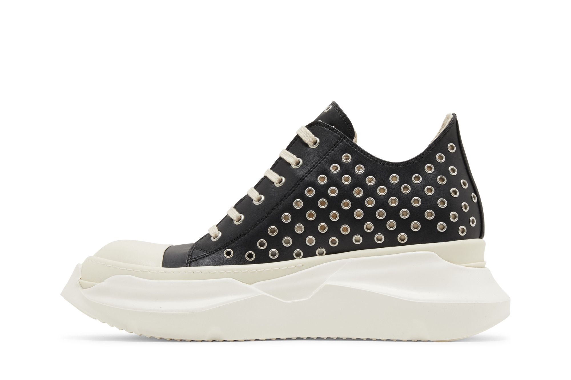 Rick Owens EDFU DRKSHDW Vegan Leather Eyelet Abstract Low 'Black Milk' - 3
