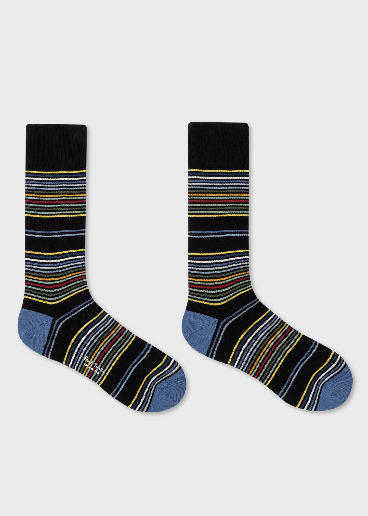 Black and Blue Multi-Stripe Socks - 2