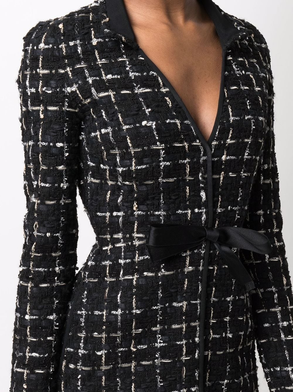 bow-detail bouclÃ© dress - 5