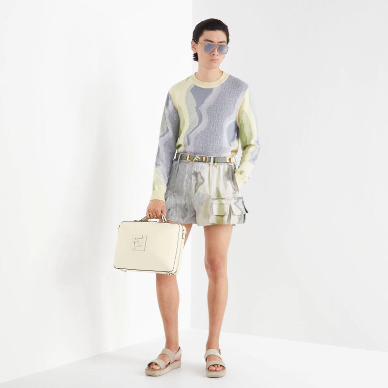 FENDI Gray jacquard trousers outlook