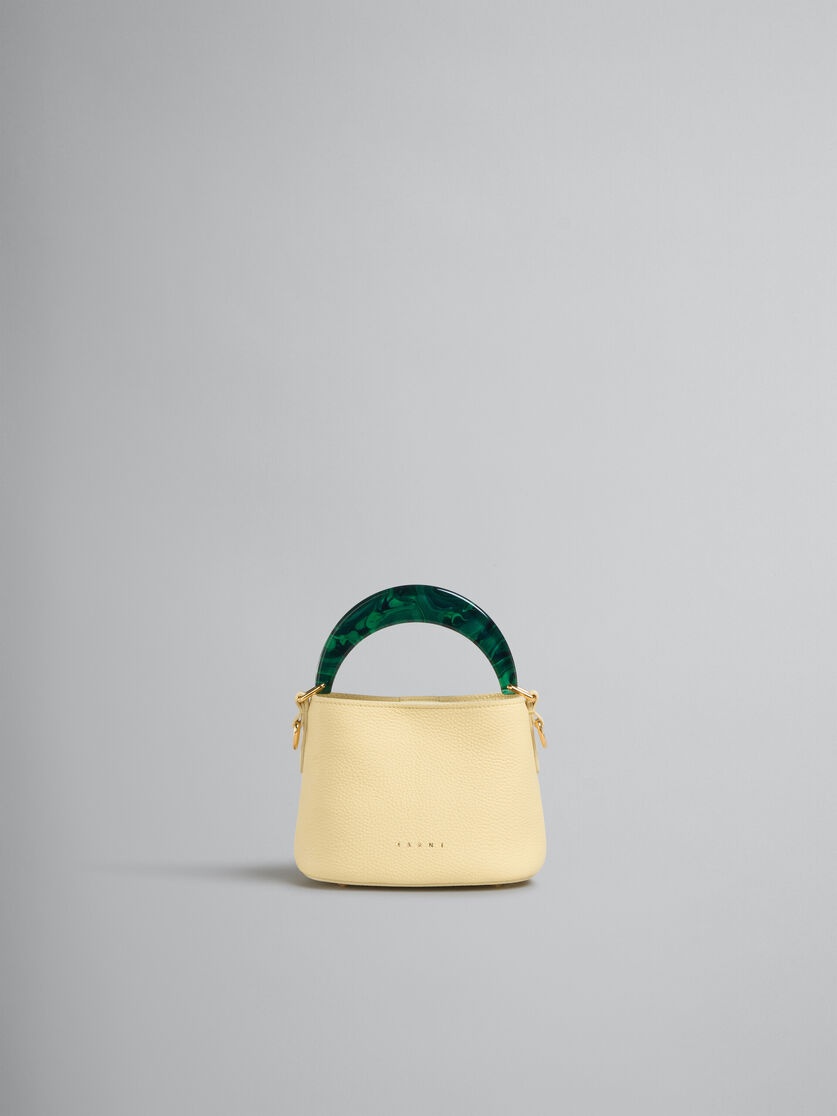 VENICE MINI BUCKET BAG IN LIGHT YELLOW LEATHER - 1