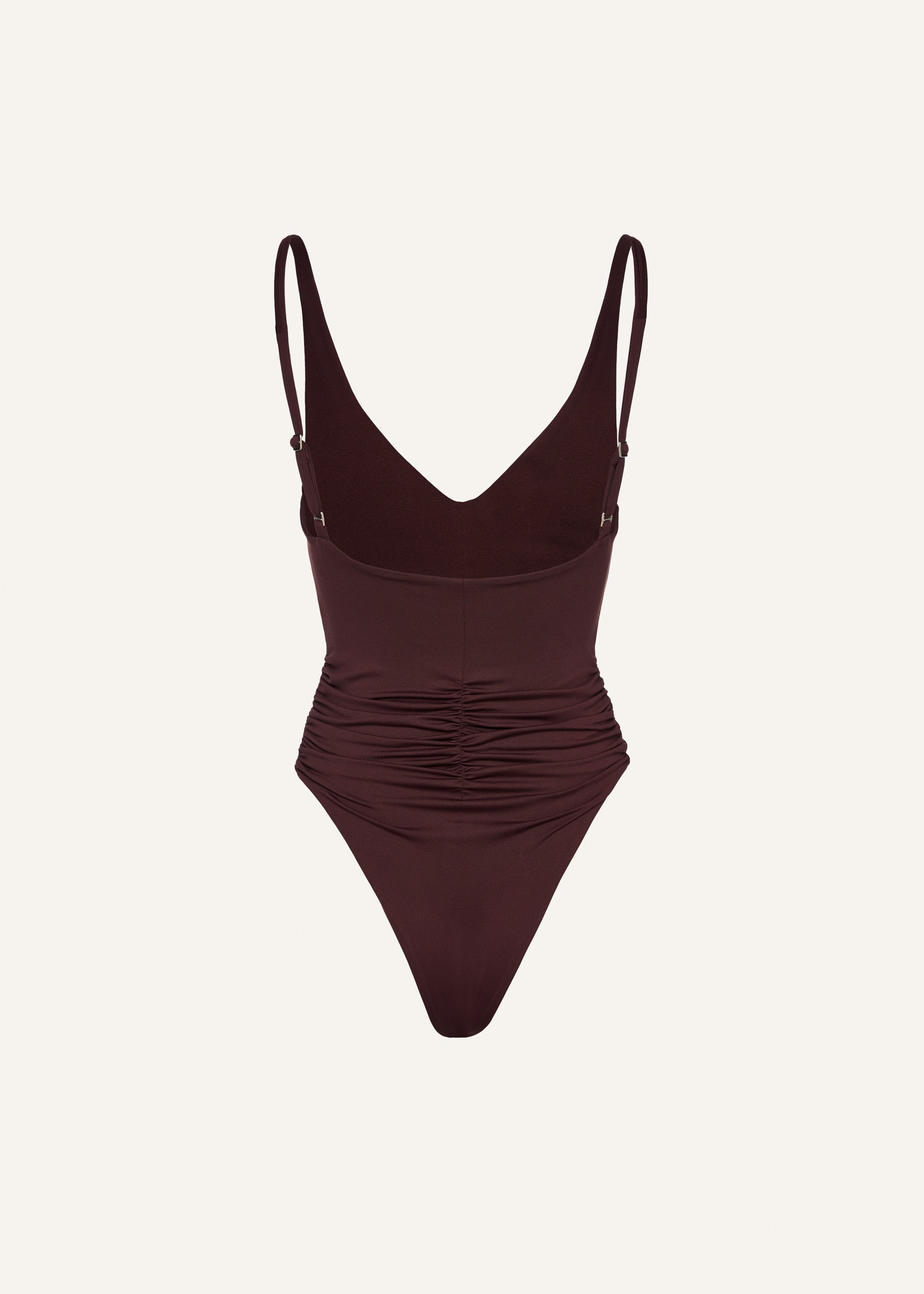 Ruched flower swimsuit in brown - 2