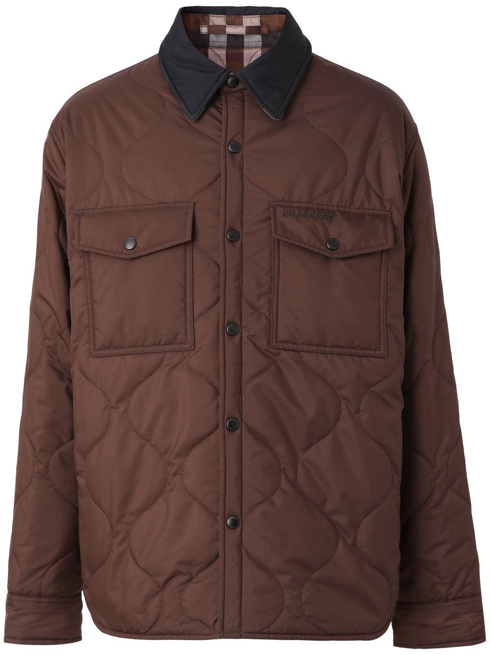 REVERSIBLE CHECKED QUILTED OVERSHIRT - 1