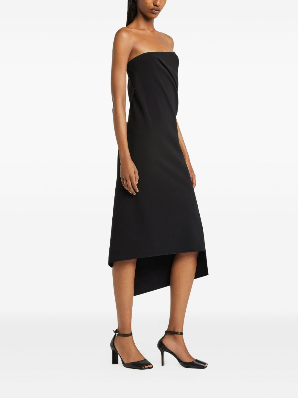 draped asymmetrical midi dress - 3