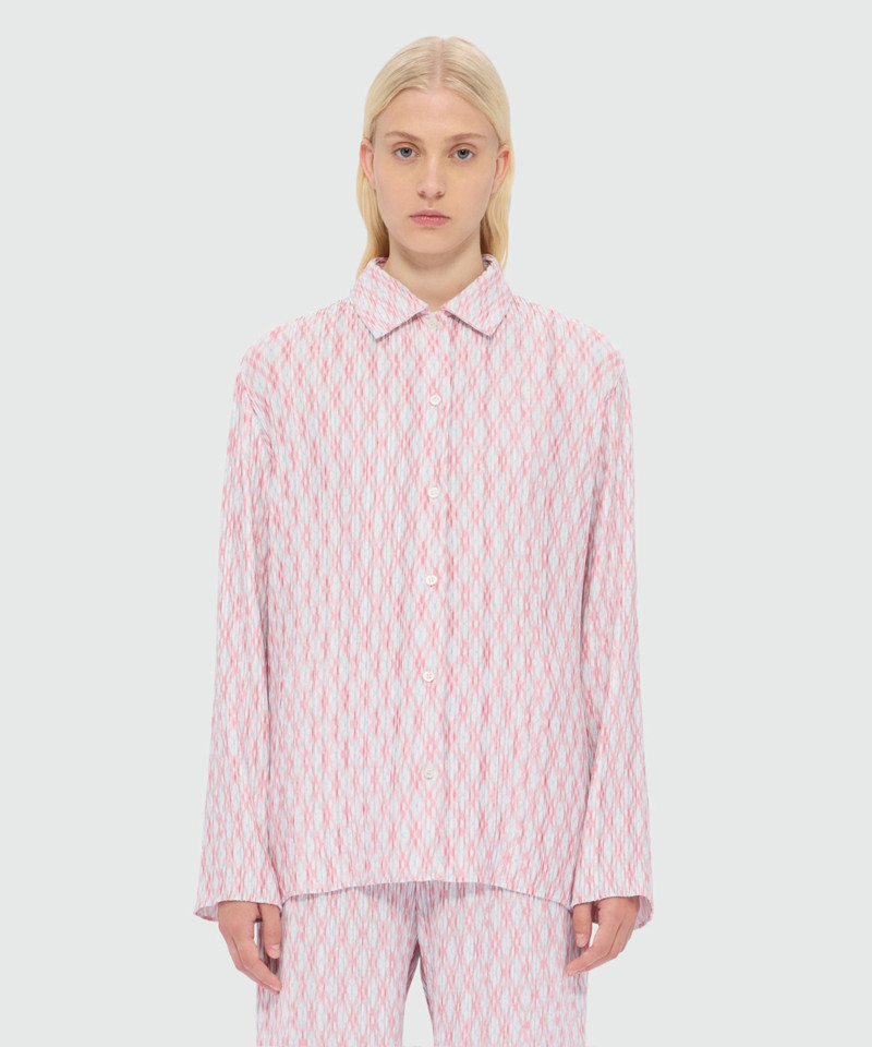 MSGM Multicolor pleated check-print shirt outlook