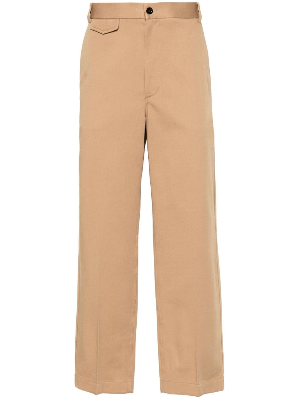 Web-detail cotton trousers - 1
