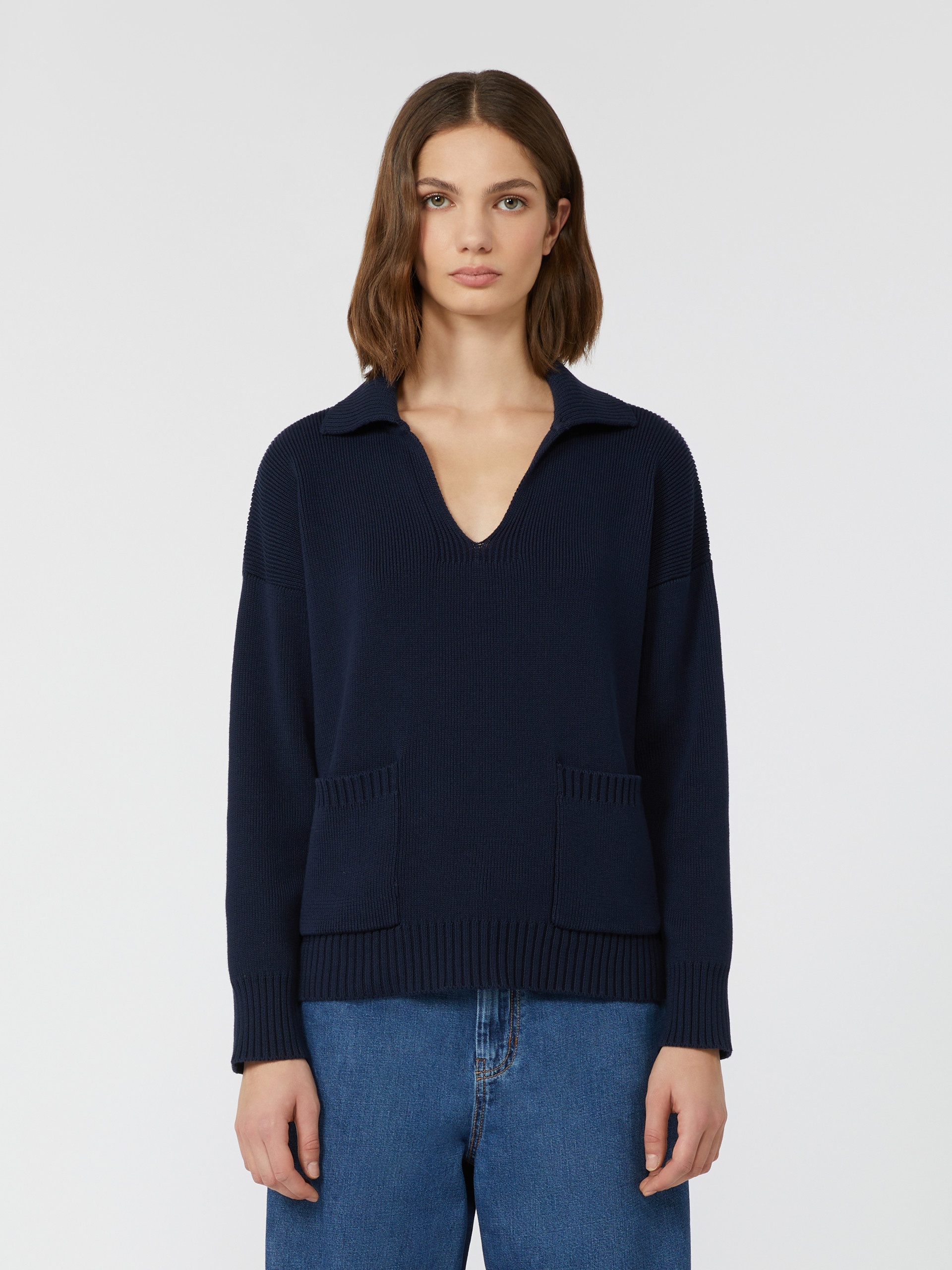 SALOON Cotton yarn polo sweater - 3