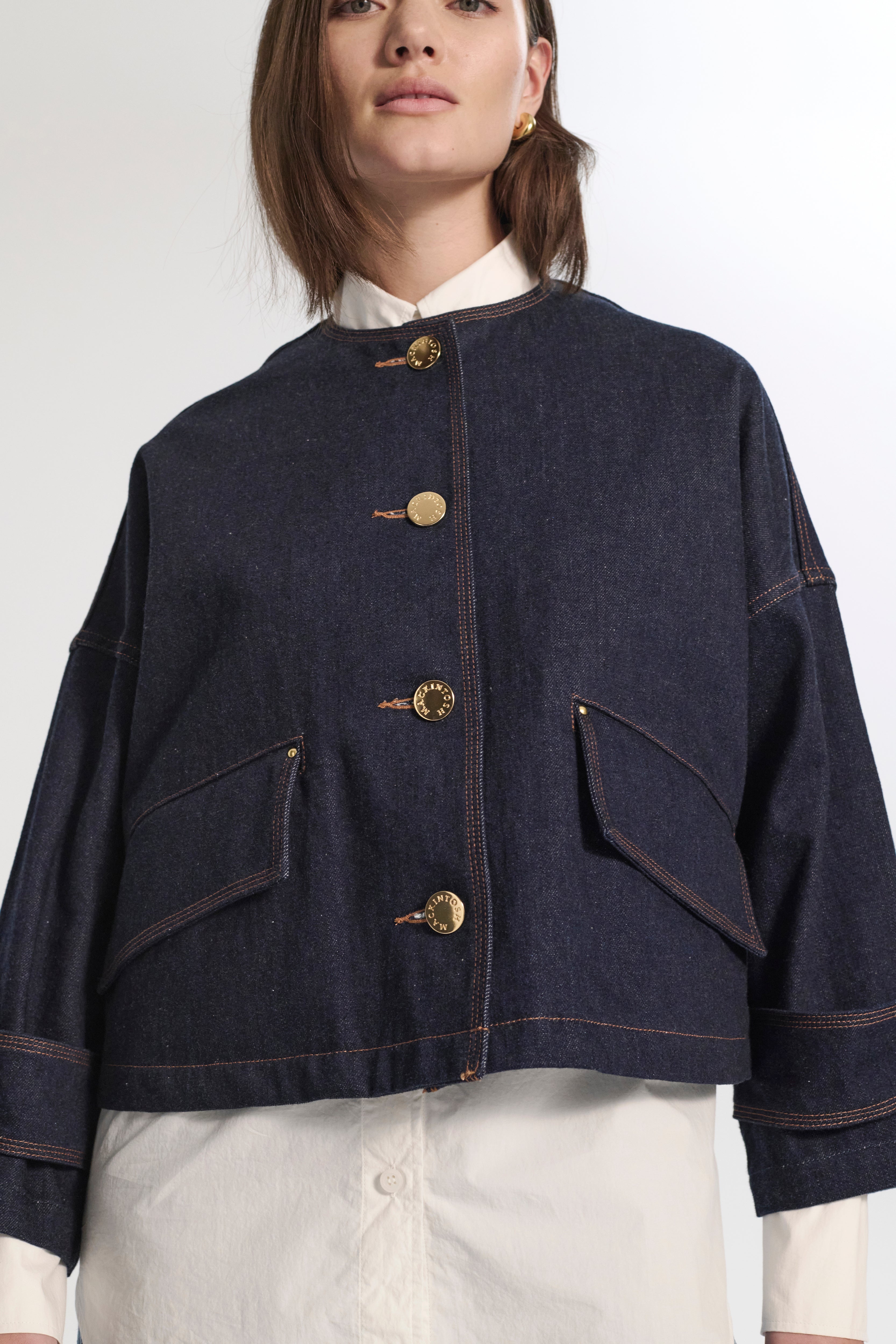 Humbie Collarless Denim Jacket - 5