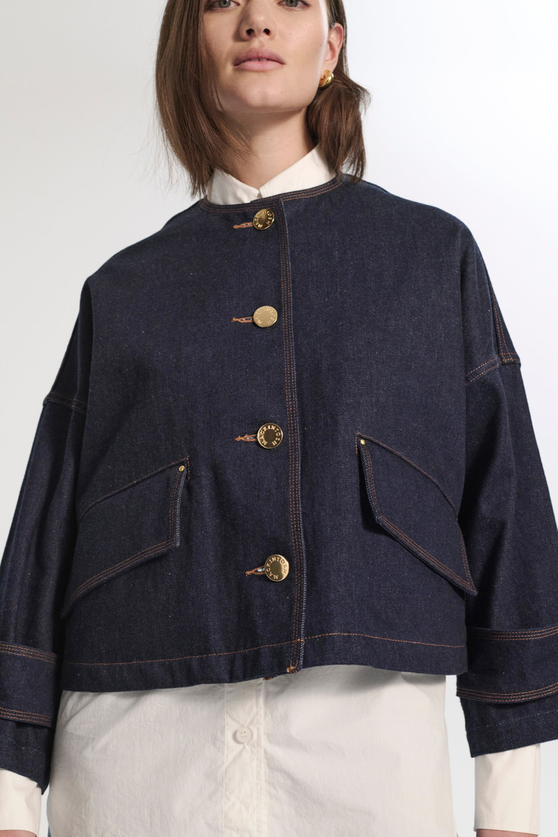 Humbie Collarless Denim Jacket 5