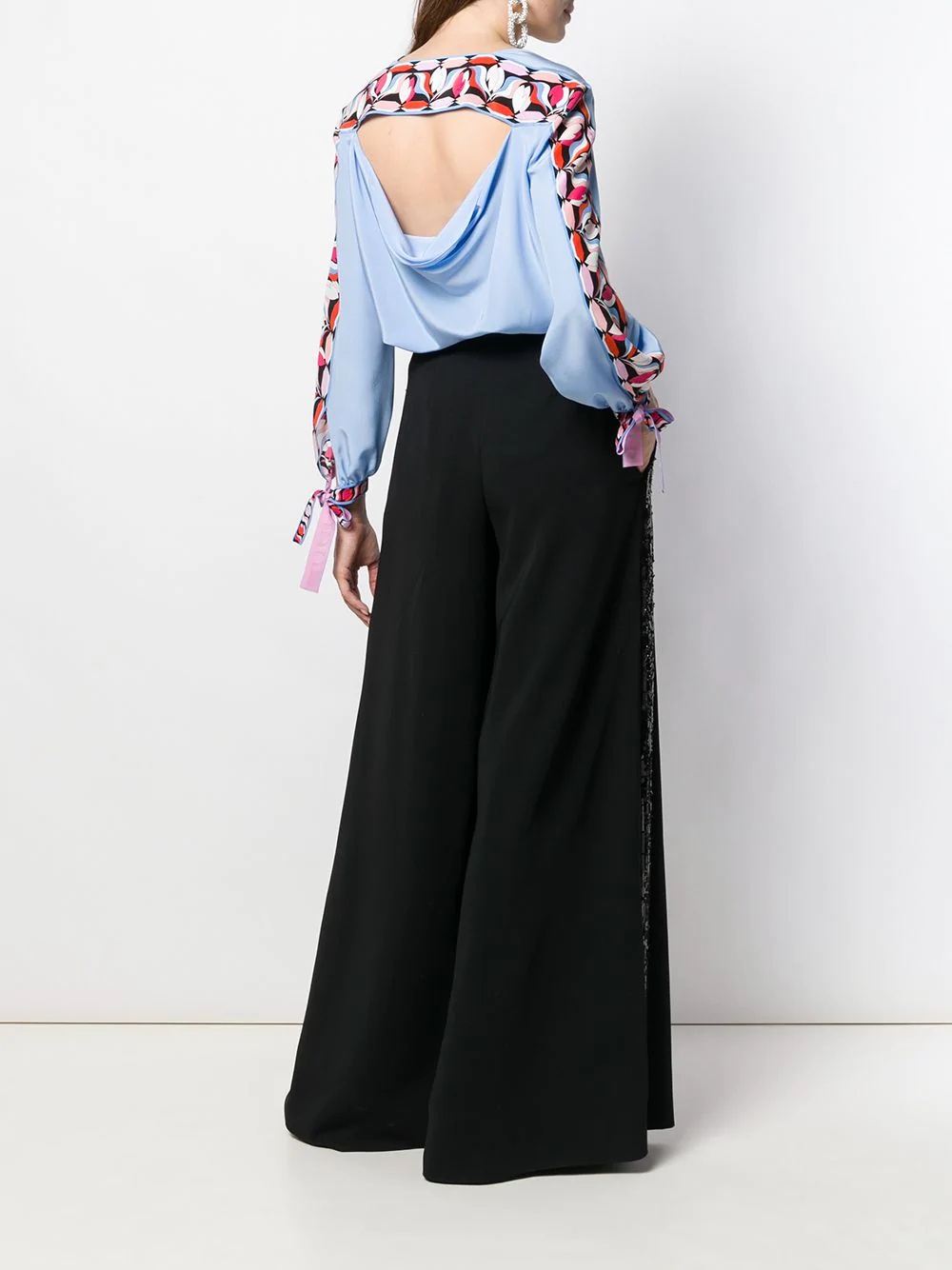 sequin embellished wide-leg trousers - 2