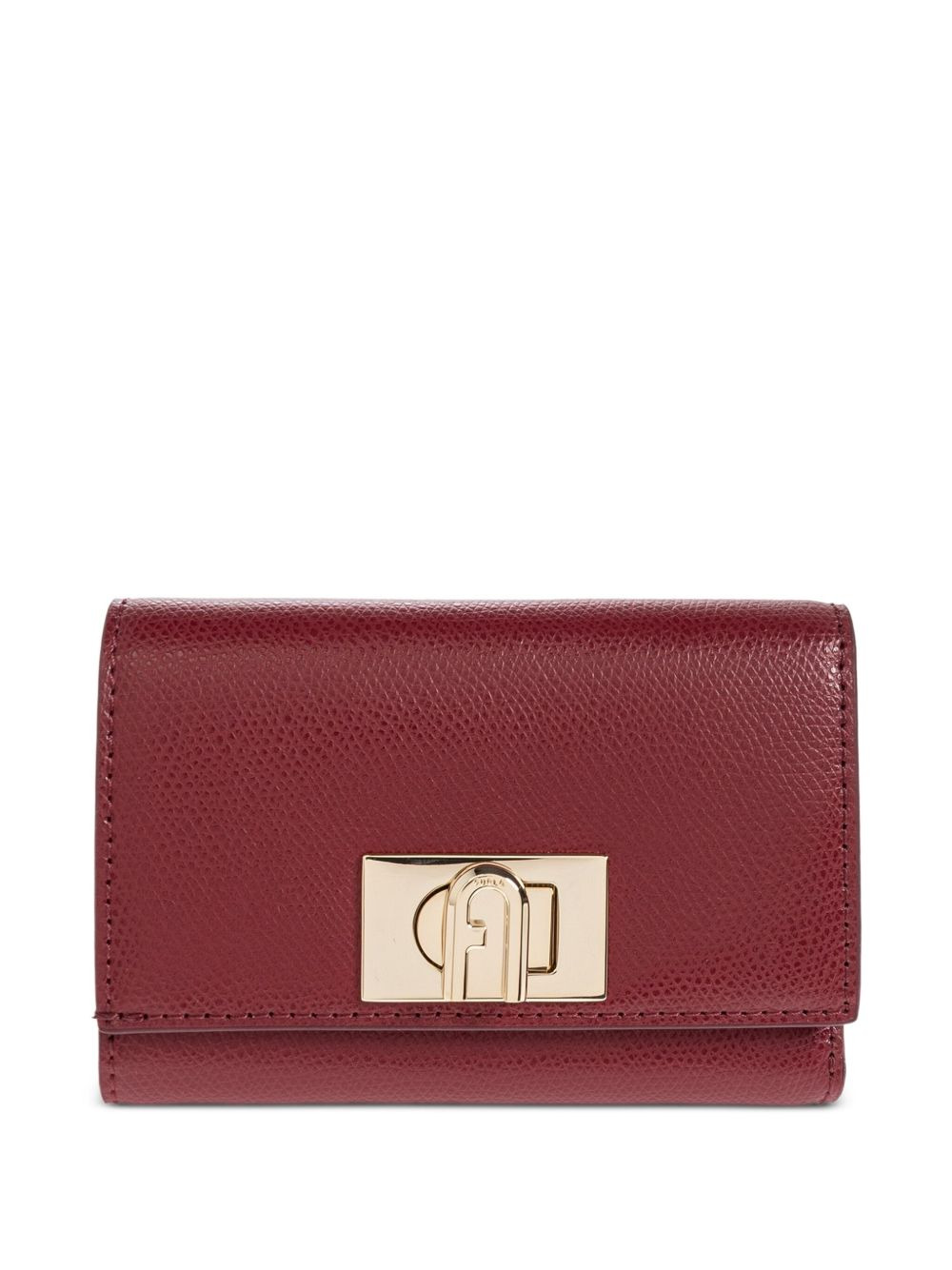 textured-leather clasp wallet - 1