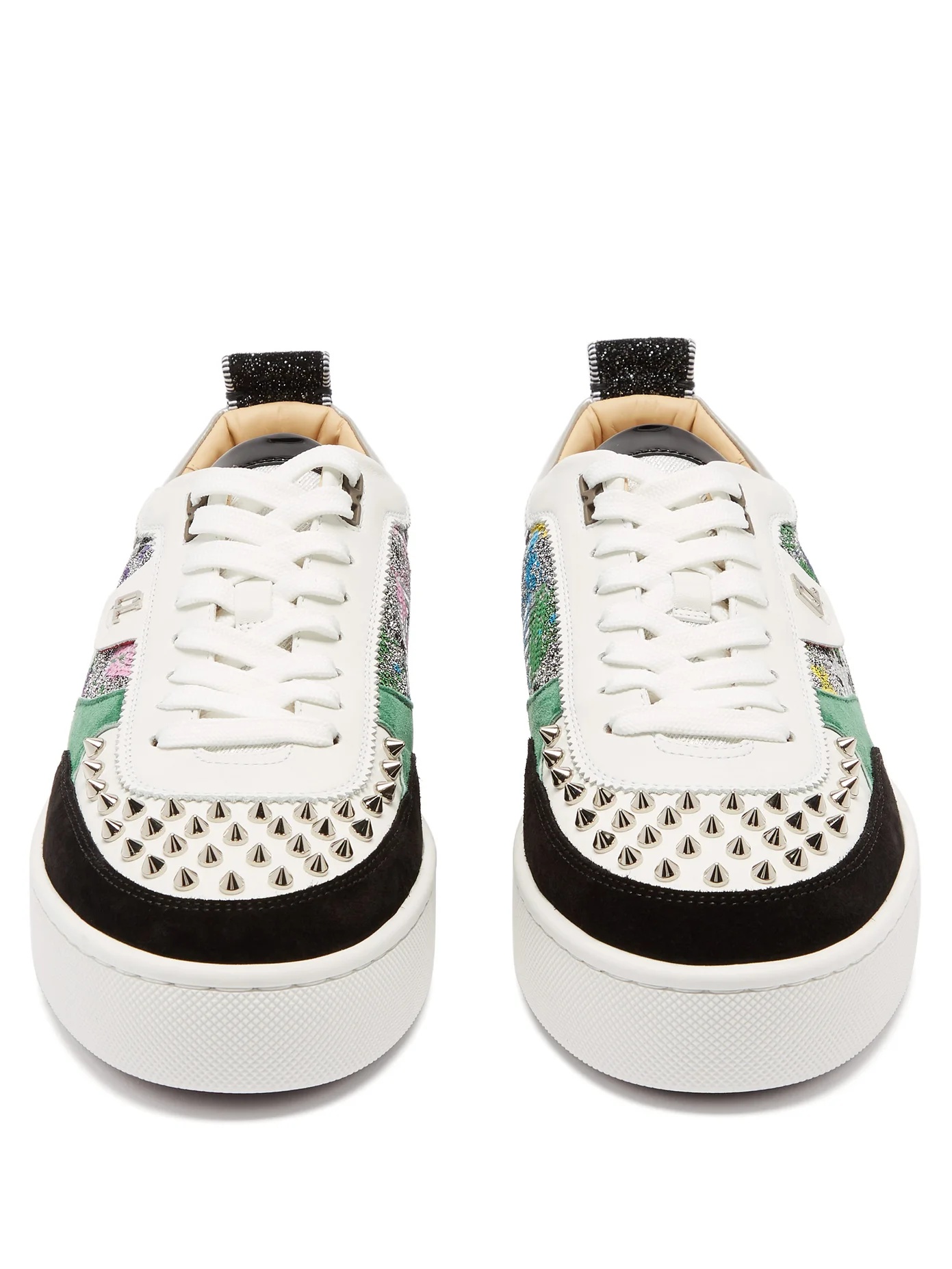 Happyrui Spikes sequinned leather trainers - 5