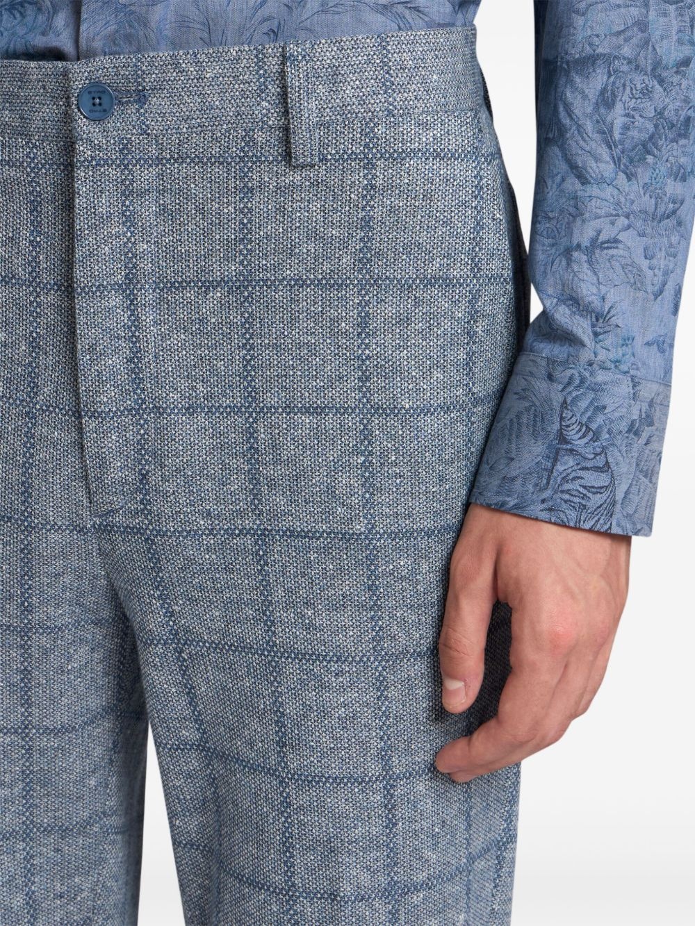 check-pattern trousers - 5