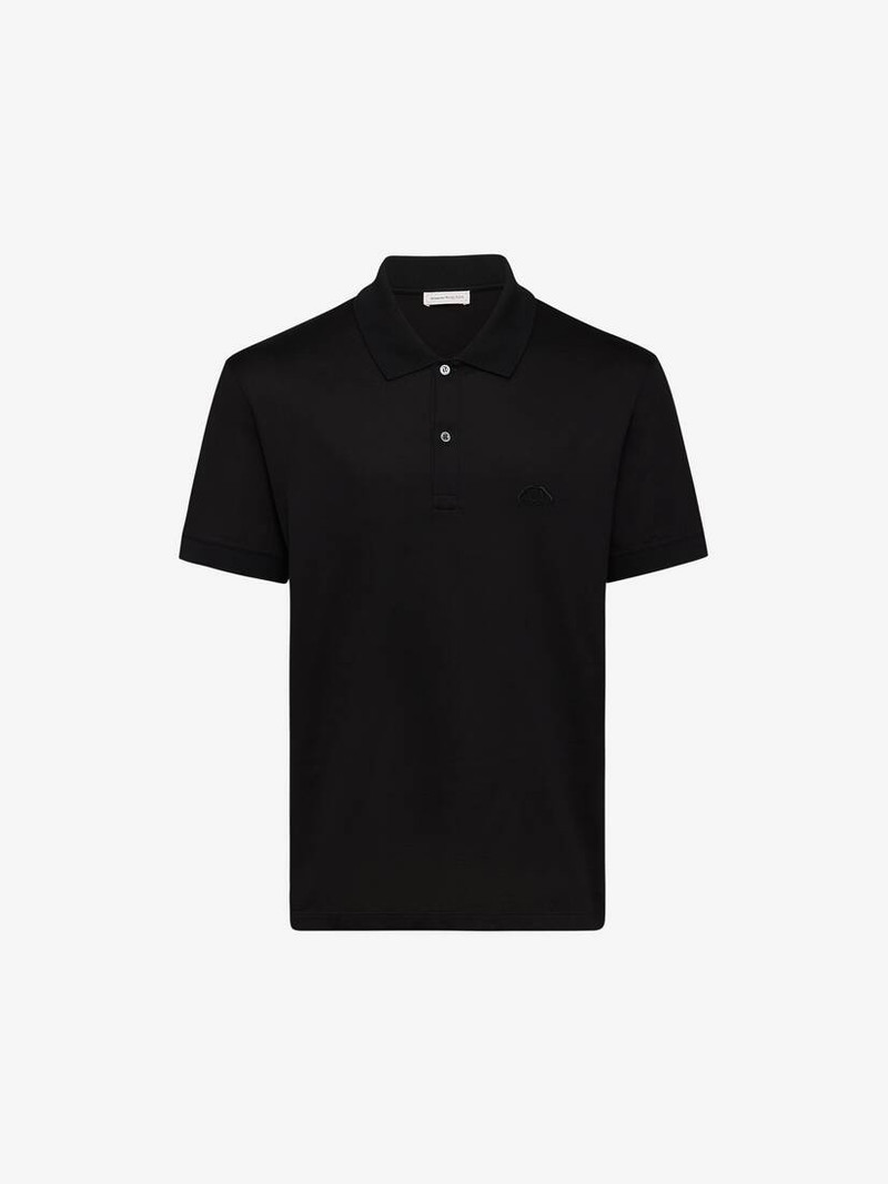 Men's Seal Logo Polo Shirt in Black - 1