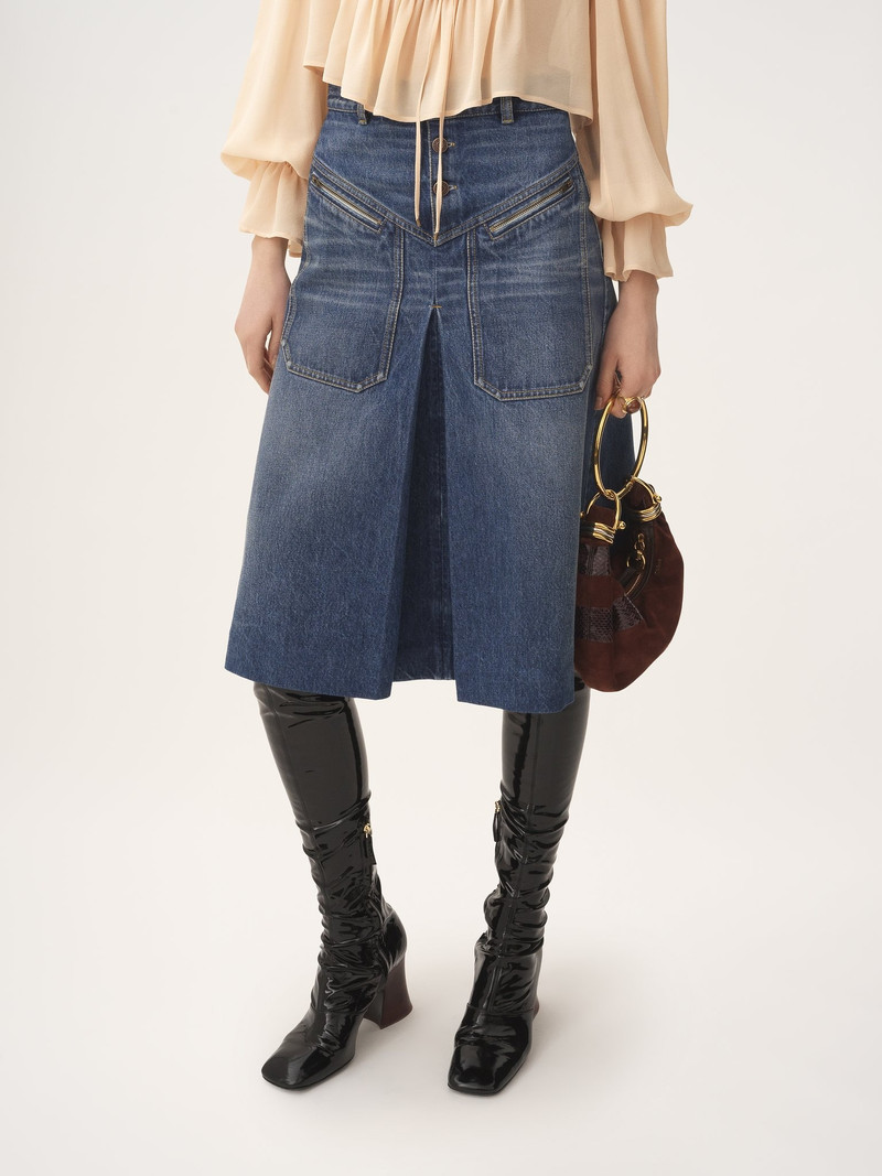 KNEE-LENGTH SKIRT IN DENIM 4