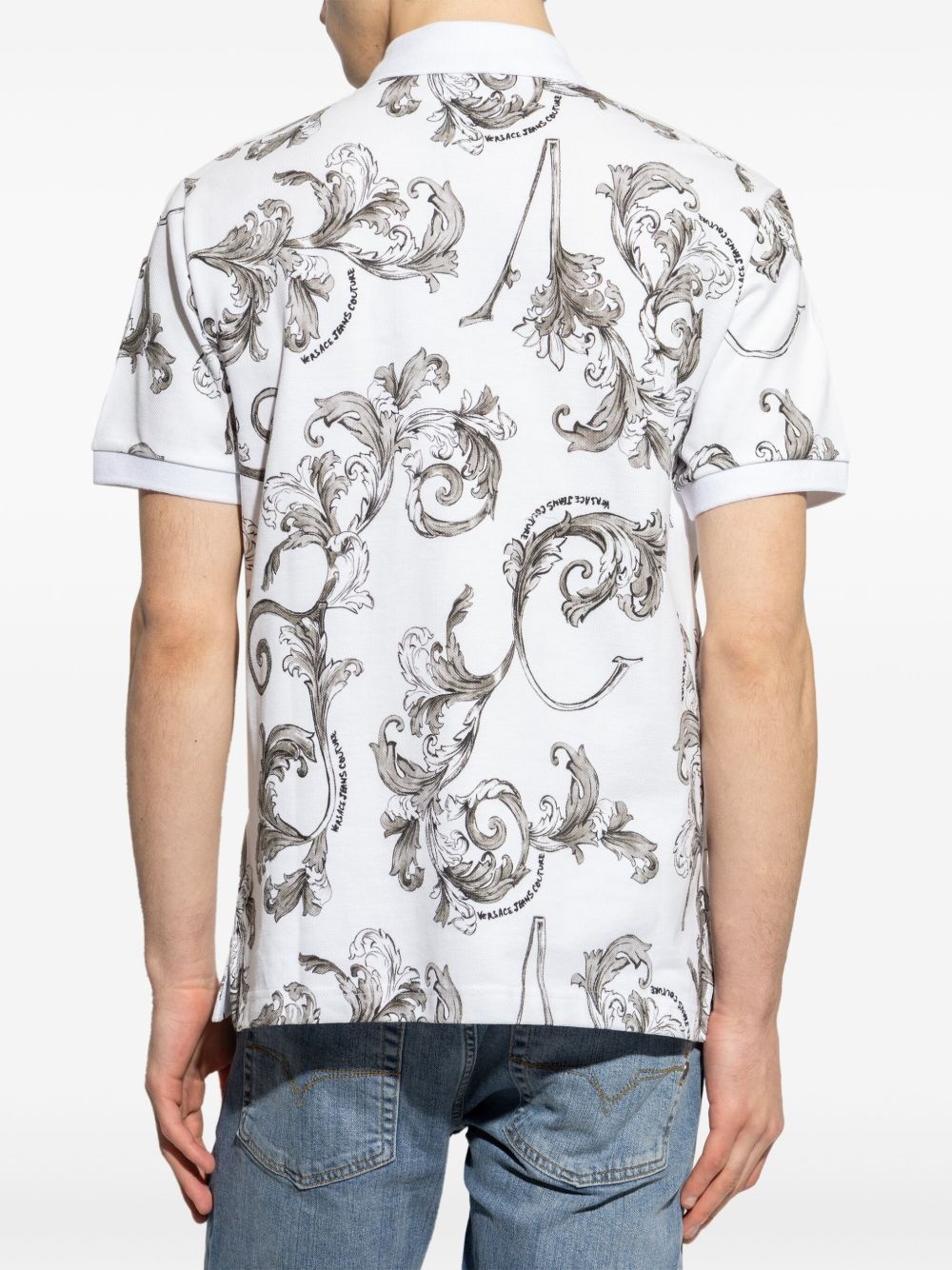 barocco-print polo shirt - 4