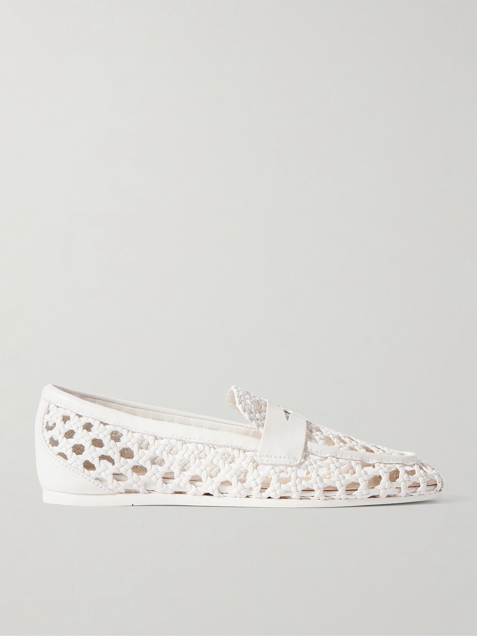 Thea woven leather loafers Cream - 1