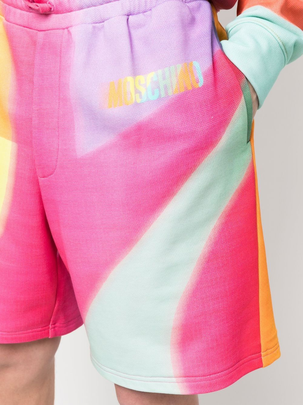rainbow-print track shorts - 5