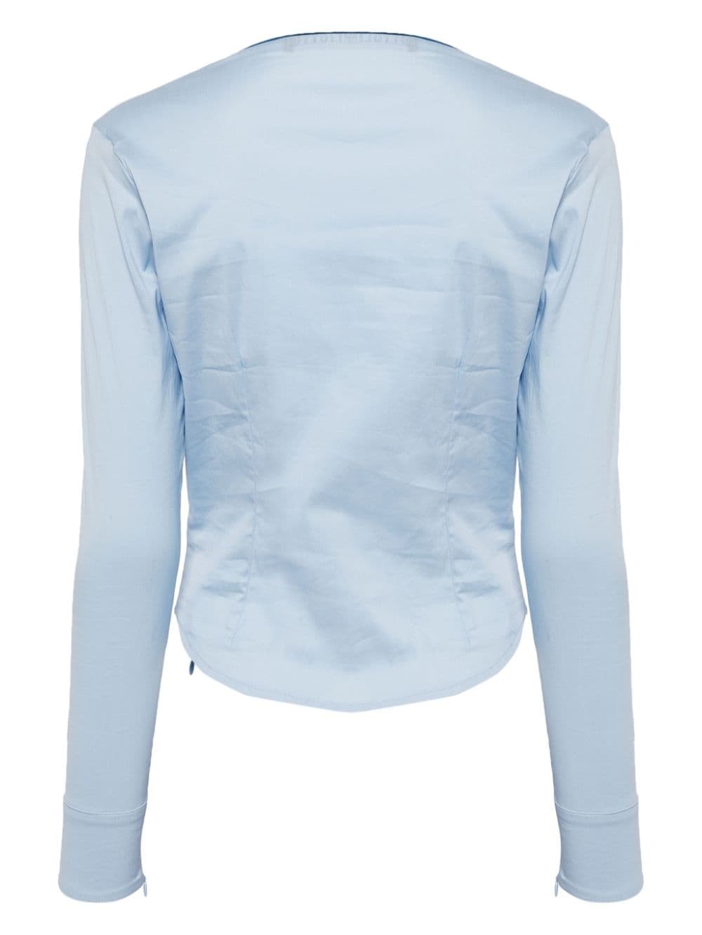 logo-embellished asymmetric shirt - 2