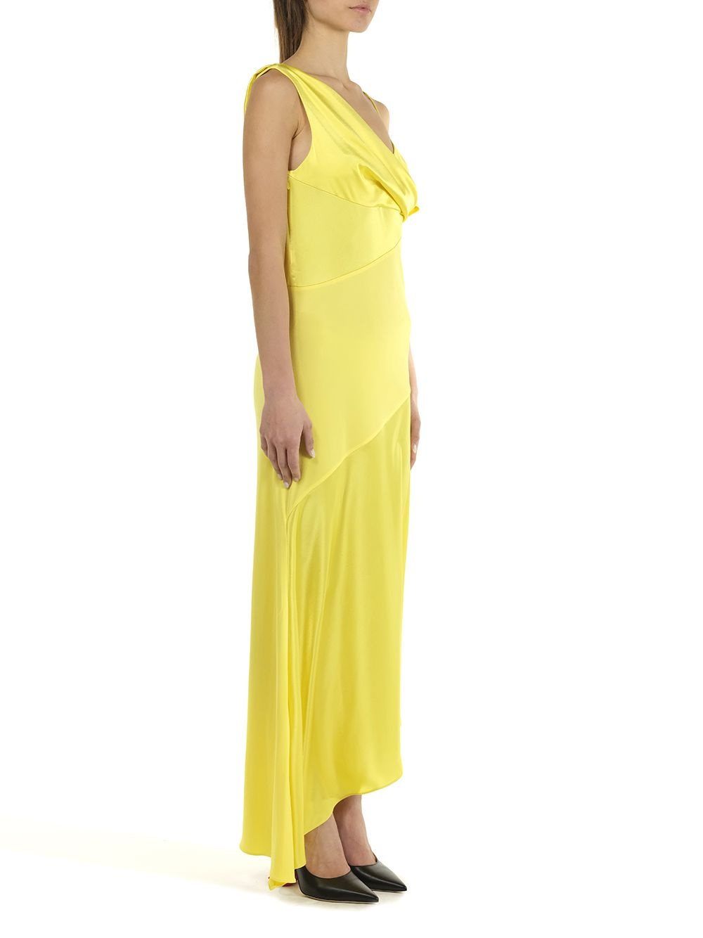 Draped Midi Dress Dresses Yellow - 5