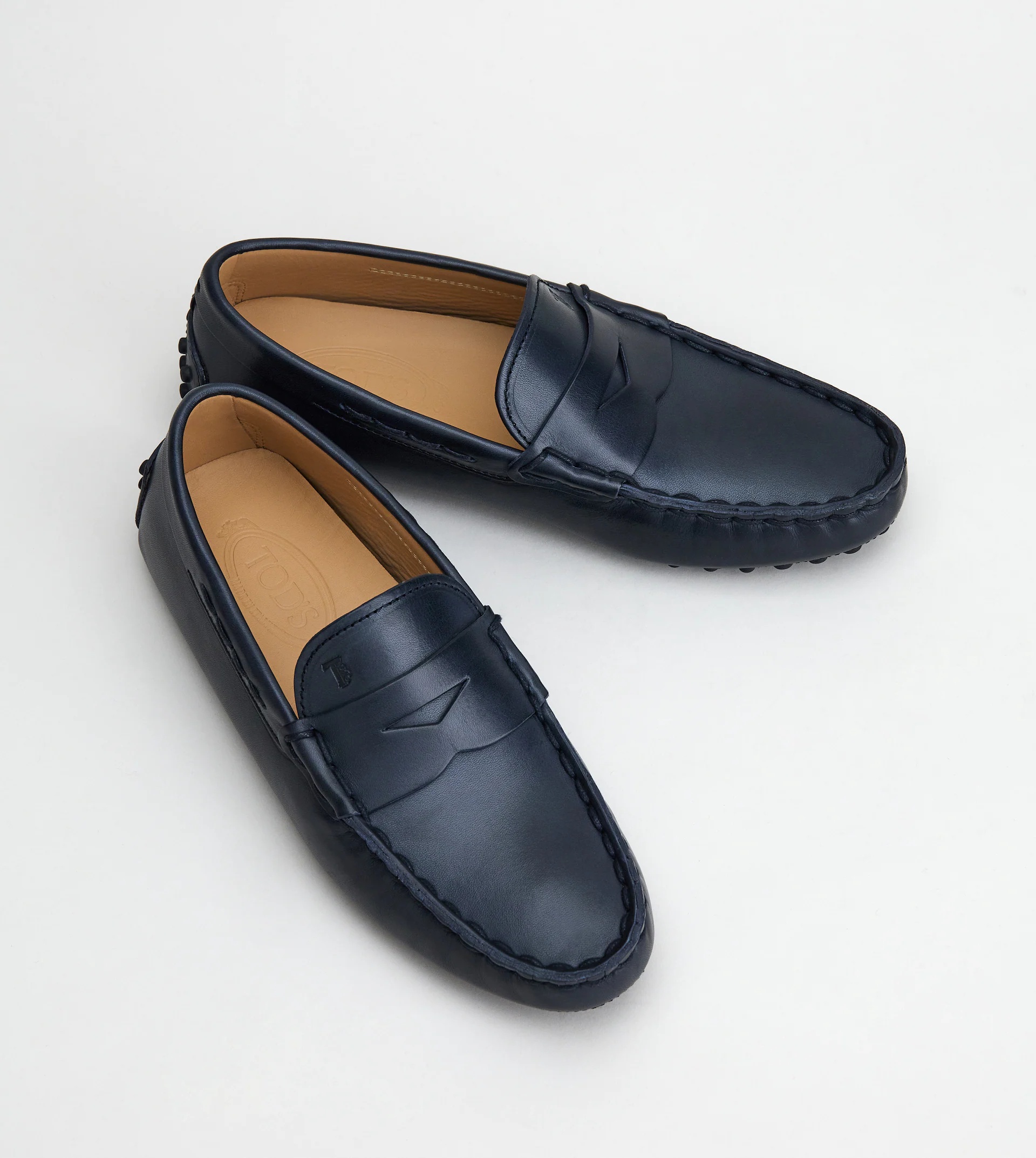 GOMMINO DRIVING SHOES IN LEATHER - BLUE - 2